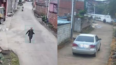 小车进村3秒将狗套走，老人狂追呼喊未果，狗主人：养了8年了